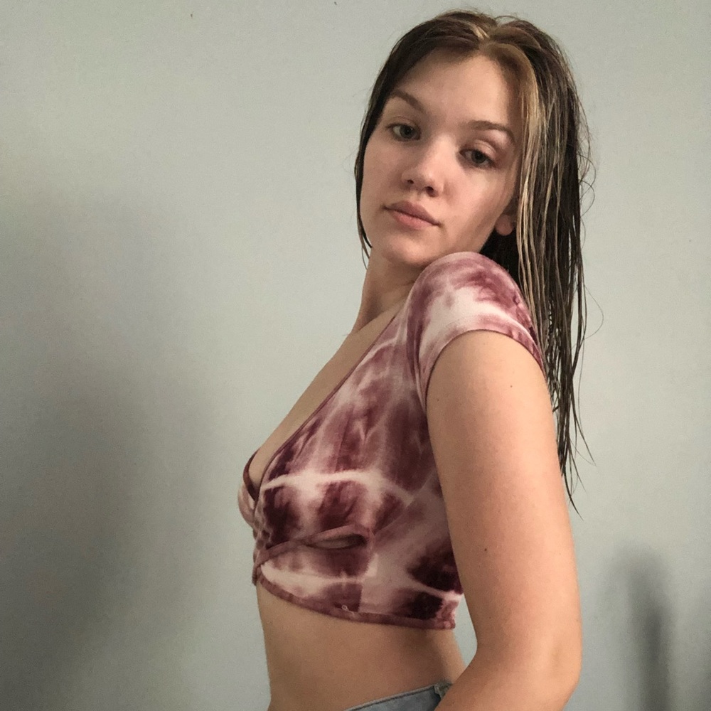 Pink Tie-Dye Crop Top